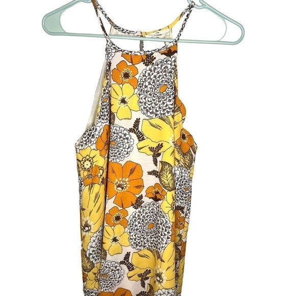 Entro Boutique Marigold Retro 60s Floral Inspired Sleeveless Scallop Shift Dress - Picture 4 of 14